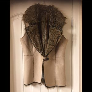 NWOT! “REVERSIBLE FAUX FUR/LEATHER VEST”!